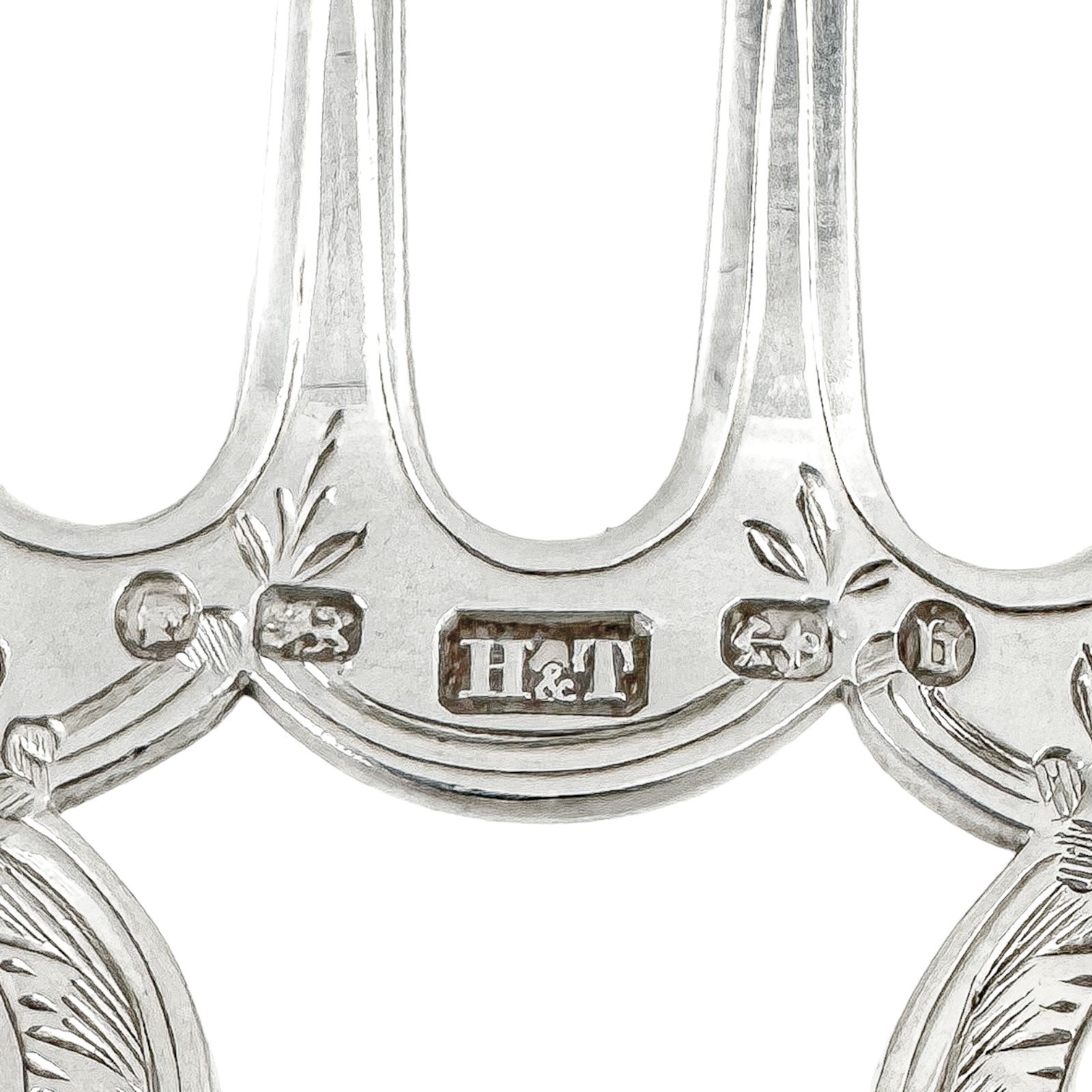 Victorian cased sterling silver fish serving set in Art Nouveau design
