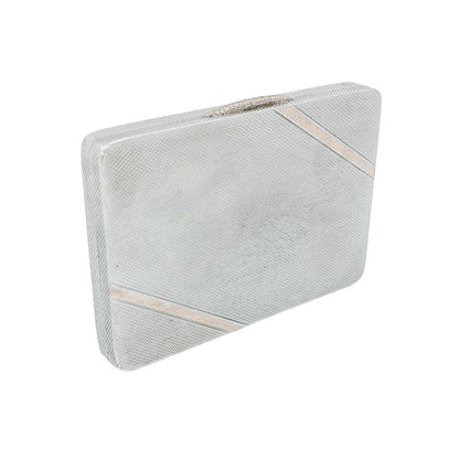 Sterling silver Art Deco gold washed cigarette / card case with geometric design