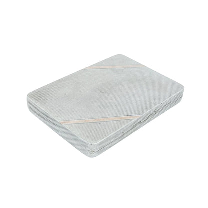 Sterling silver Art Deco gold washed cigarette / card case with geometric design
