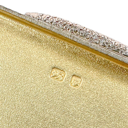 Sterling silver Art Deco gold washed cigarette / card case with geometric design