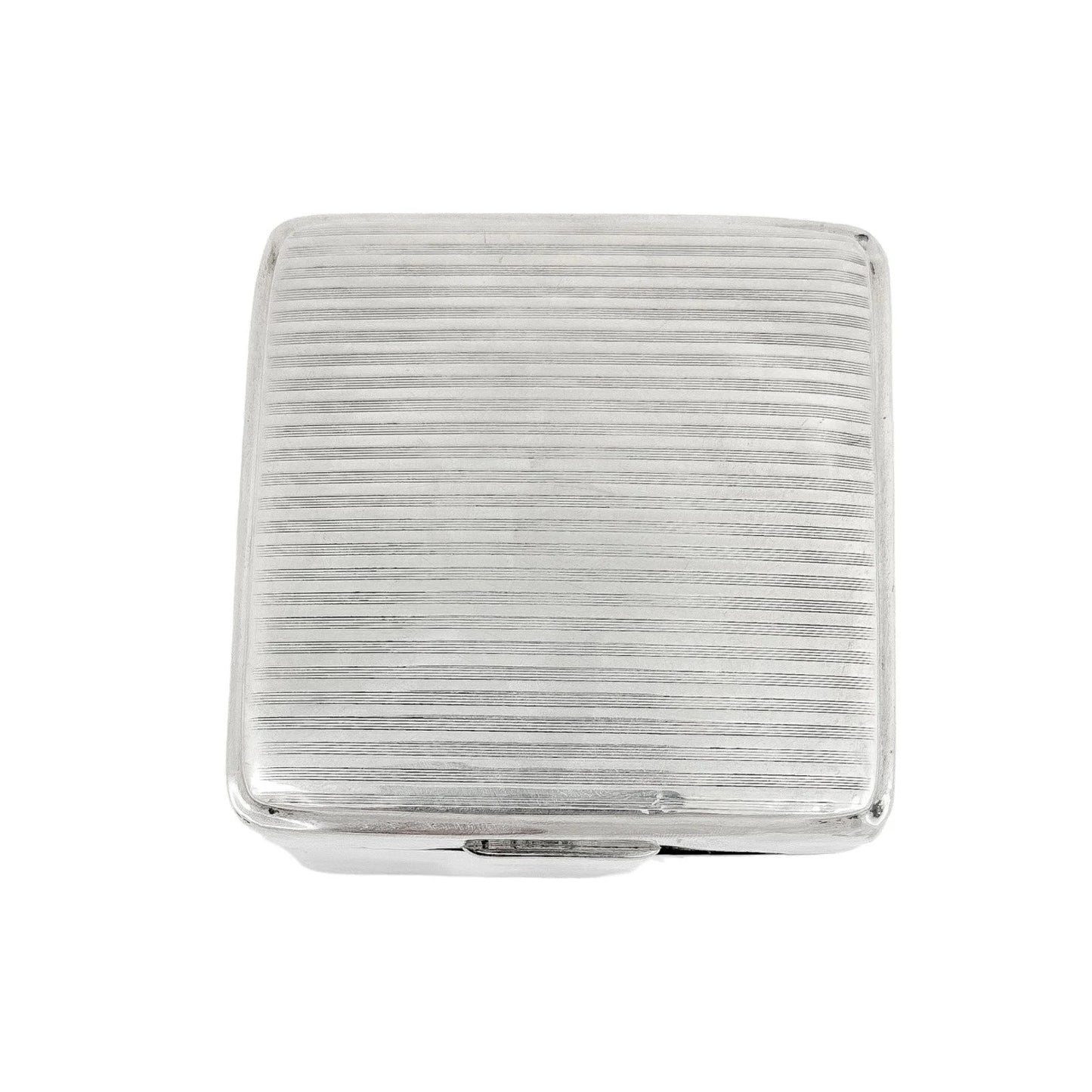Art Deco sterling silver domed card / table cigarette box
