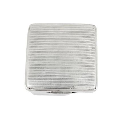 Art Deco sterling silver domed card / table cigarette box