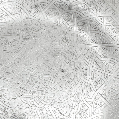 Vintage Egyptian silver dish / tray engraved with scrolls