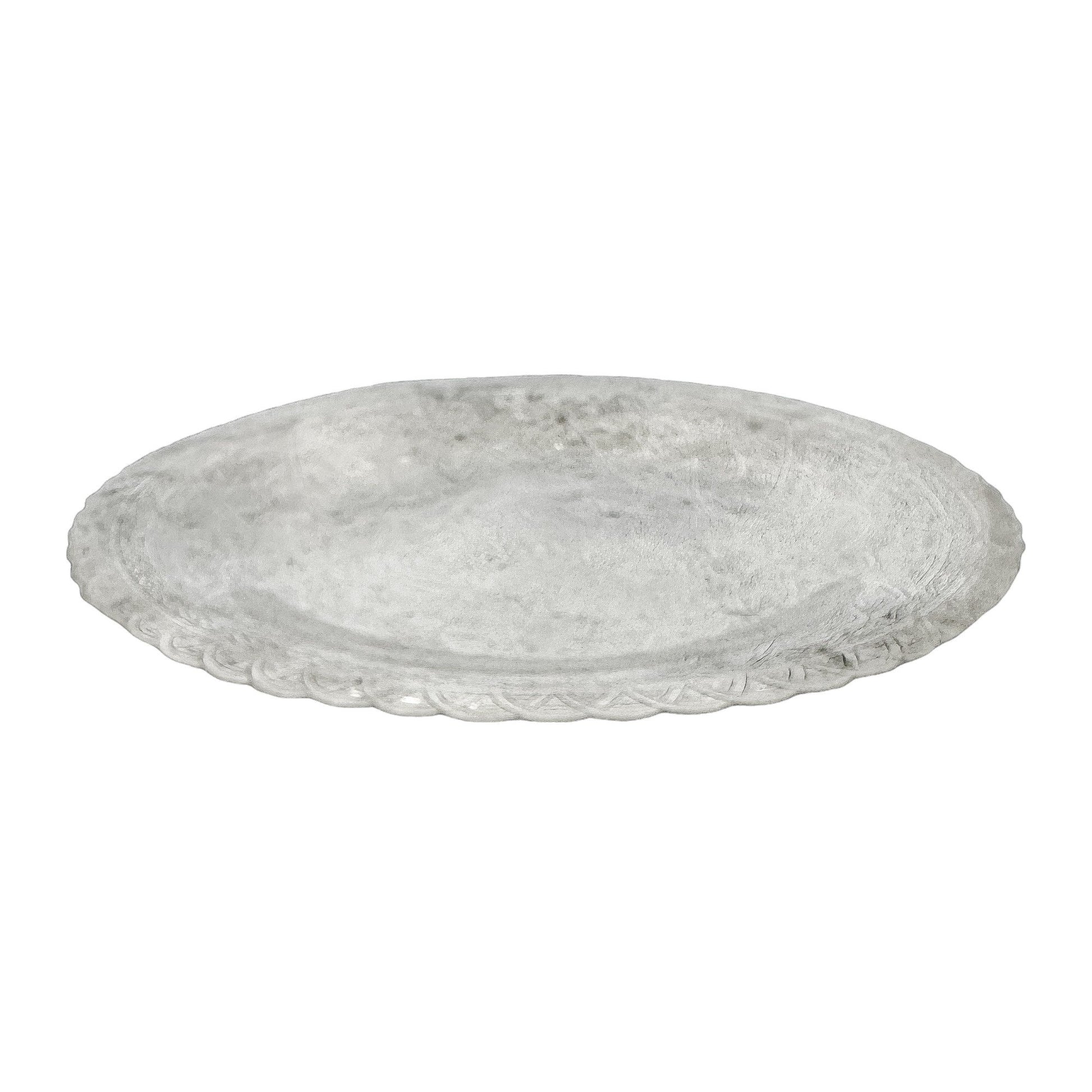 Vintage Egyptian silver dish / tray engraved with scrolls