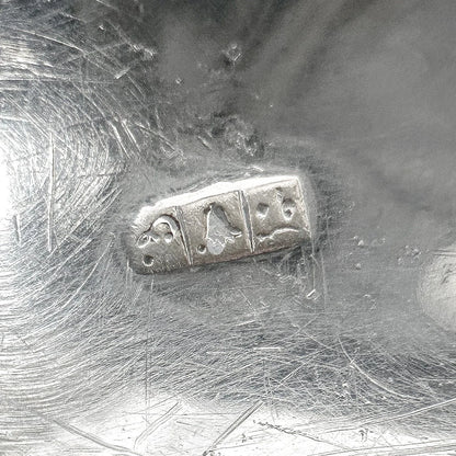Vintage Egyptian silver dish / tray engraved with scrolls