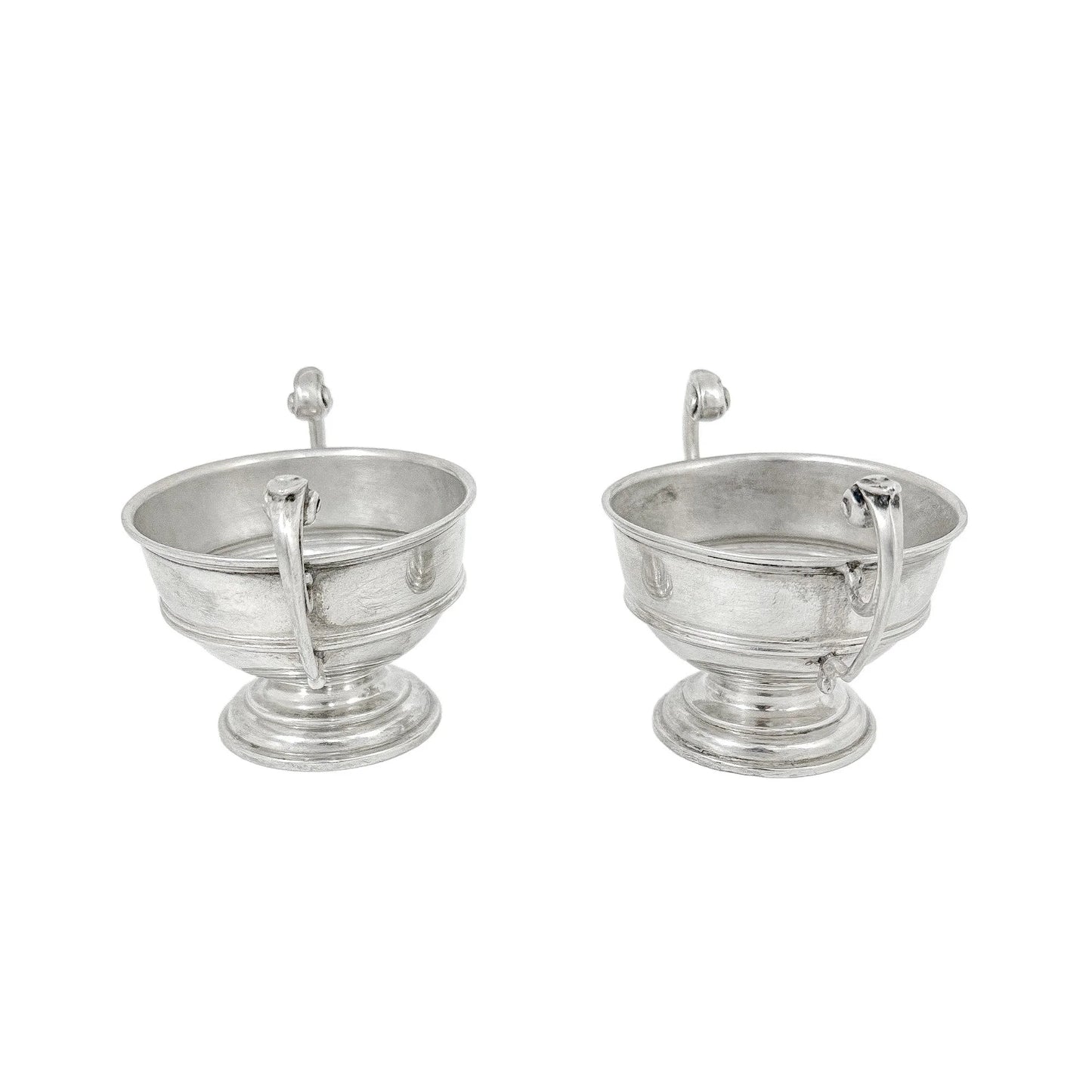 Pair of sterling silver Edwardian two handled bowls / trophy cups