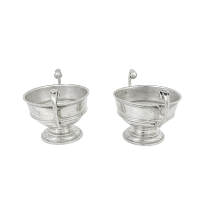 Pair of sterling silver Edwardian two handled bowls / trophy cups