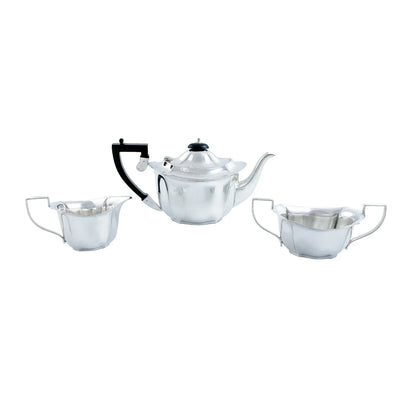 Art Deco 1920's three-piece silver plated tea set