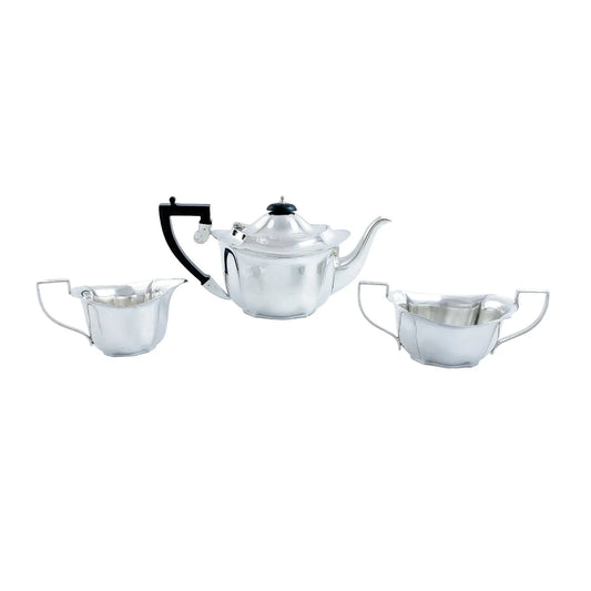 Art Deco 1920's three-piece silver plated tea set