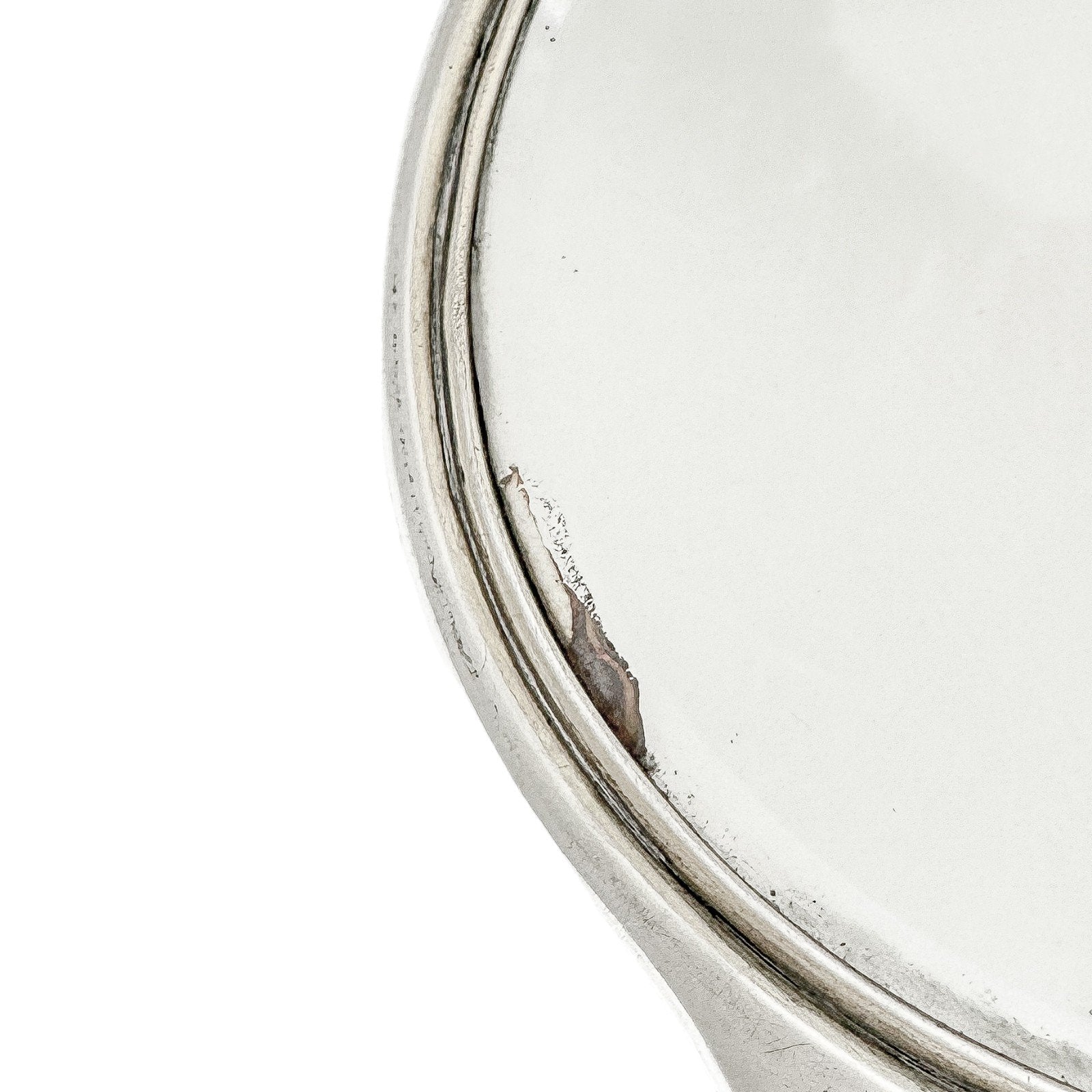 Art Deco Asprey silver and blue guilloche enamel vanity brush mirror set