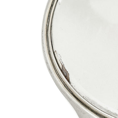 Art Deco Asprey silver and blue guilloche enamel vanity brush mirror set