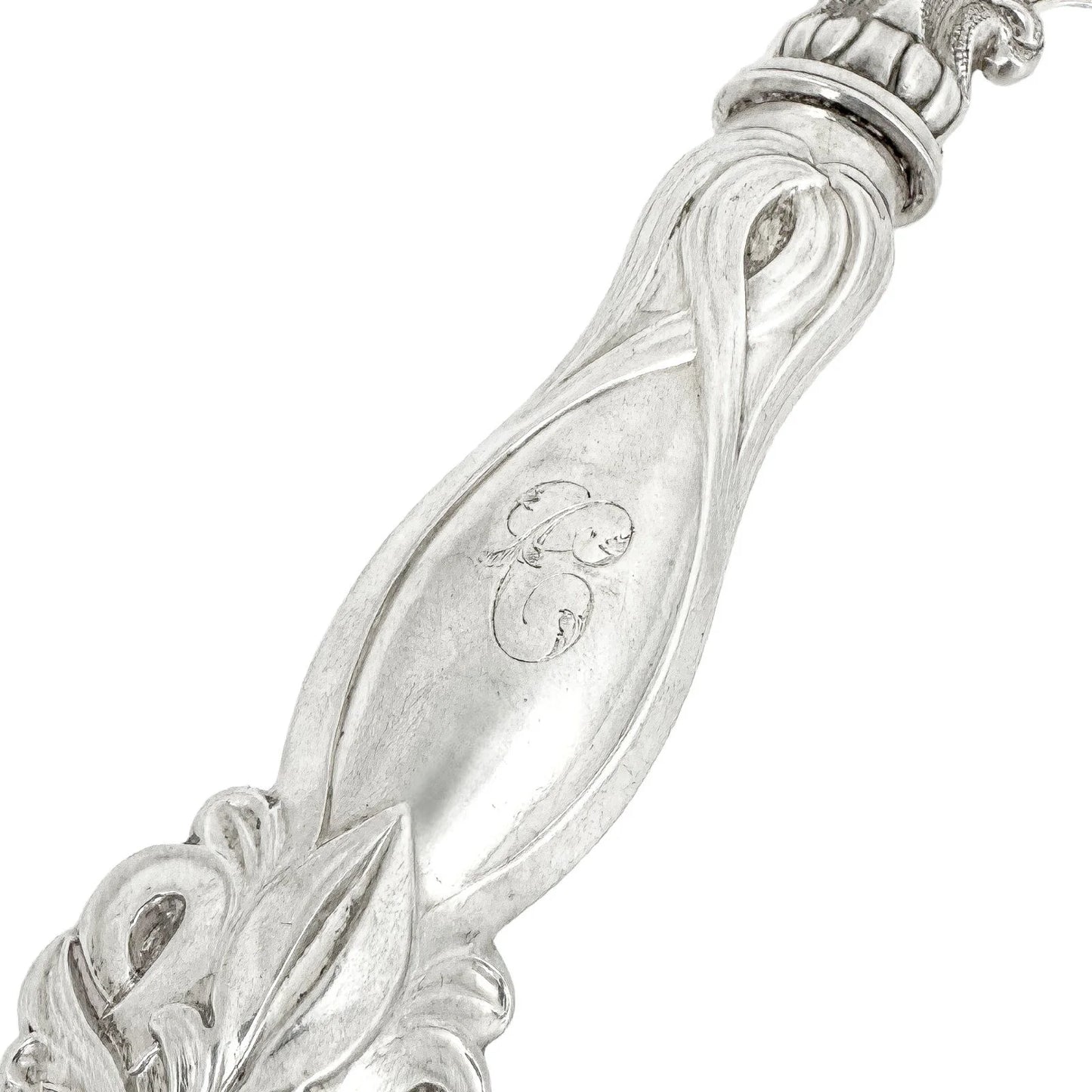 Victorian cased sterling silver fish serving set in Art Nouveau design