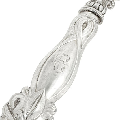 Victorian cased sterling silver fish serving set in Art Nouveau design