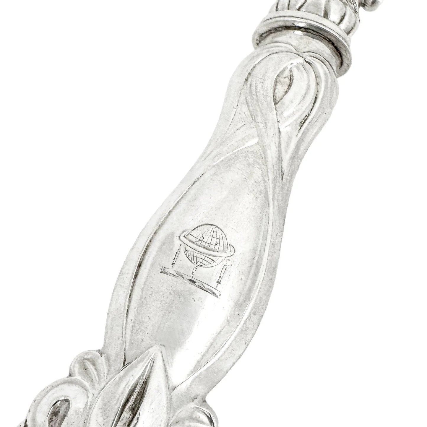 Victorian cased sterling silver fish serving set in Art Nouveau design