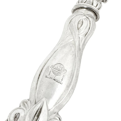 Victorian cased sterling silver fish serving set in Art Nouveau design