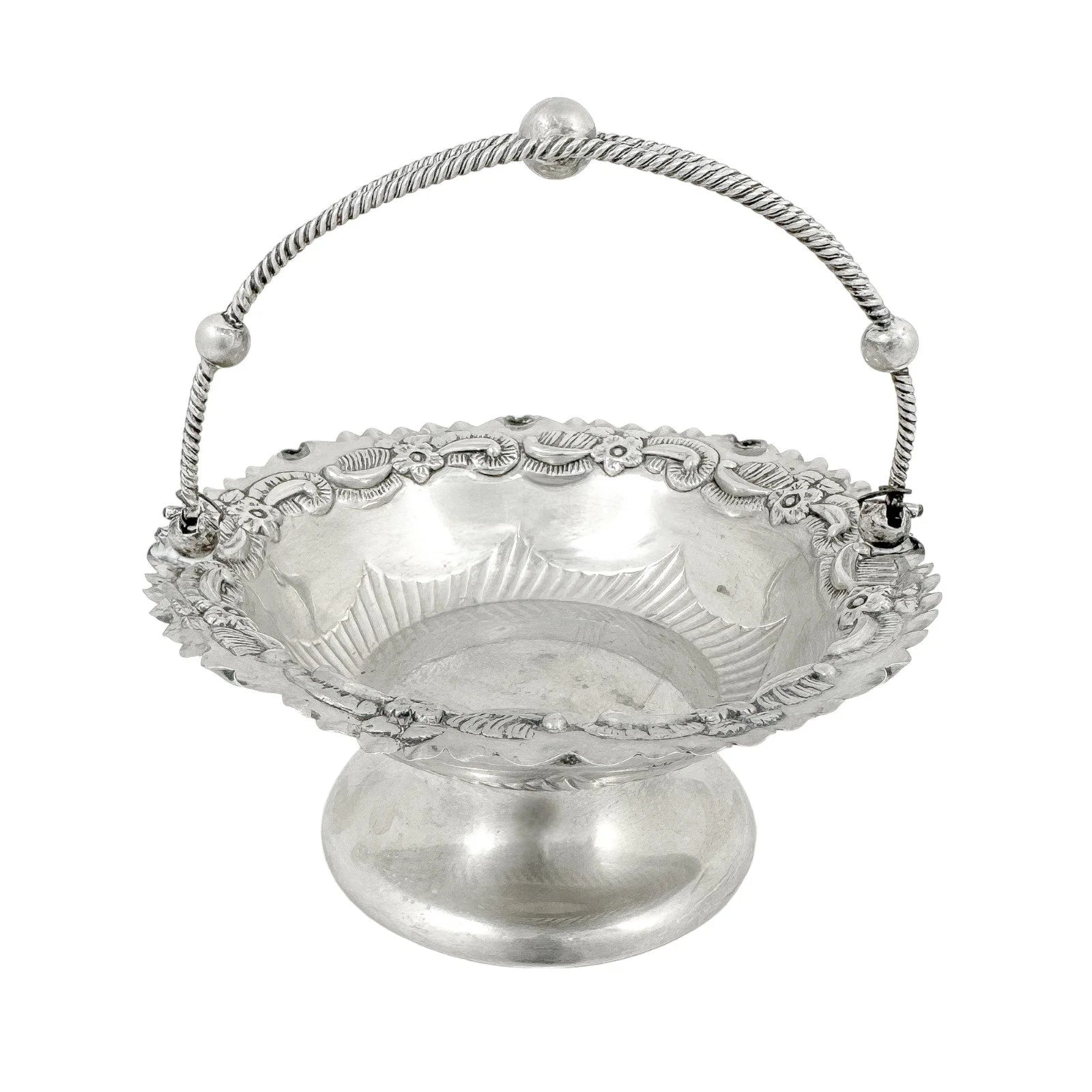 Victorian sterling silver sweetmeat dish / bonbon basket