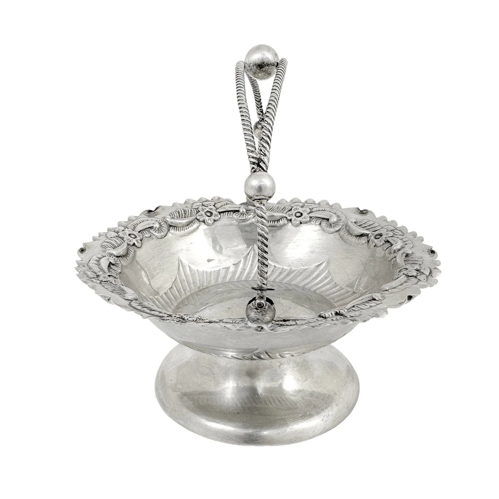 Victorian sterling silver sweetmeat dish / bonbon basket