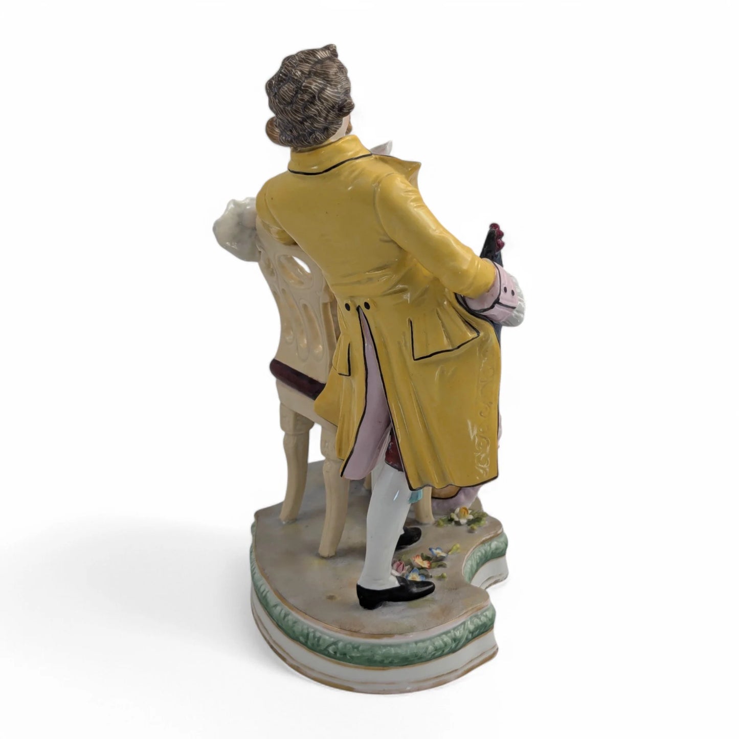 Late 19th century Sitzendorf porcelain courting couple figurine
