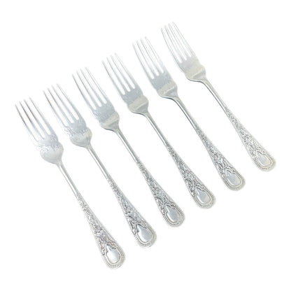 Silver plated Art Nouveau fish cutlery set for 6 people with high-relief scrolls and vacant cartouches