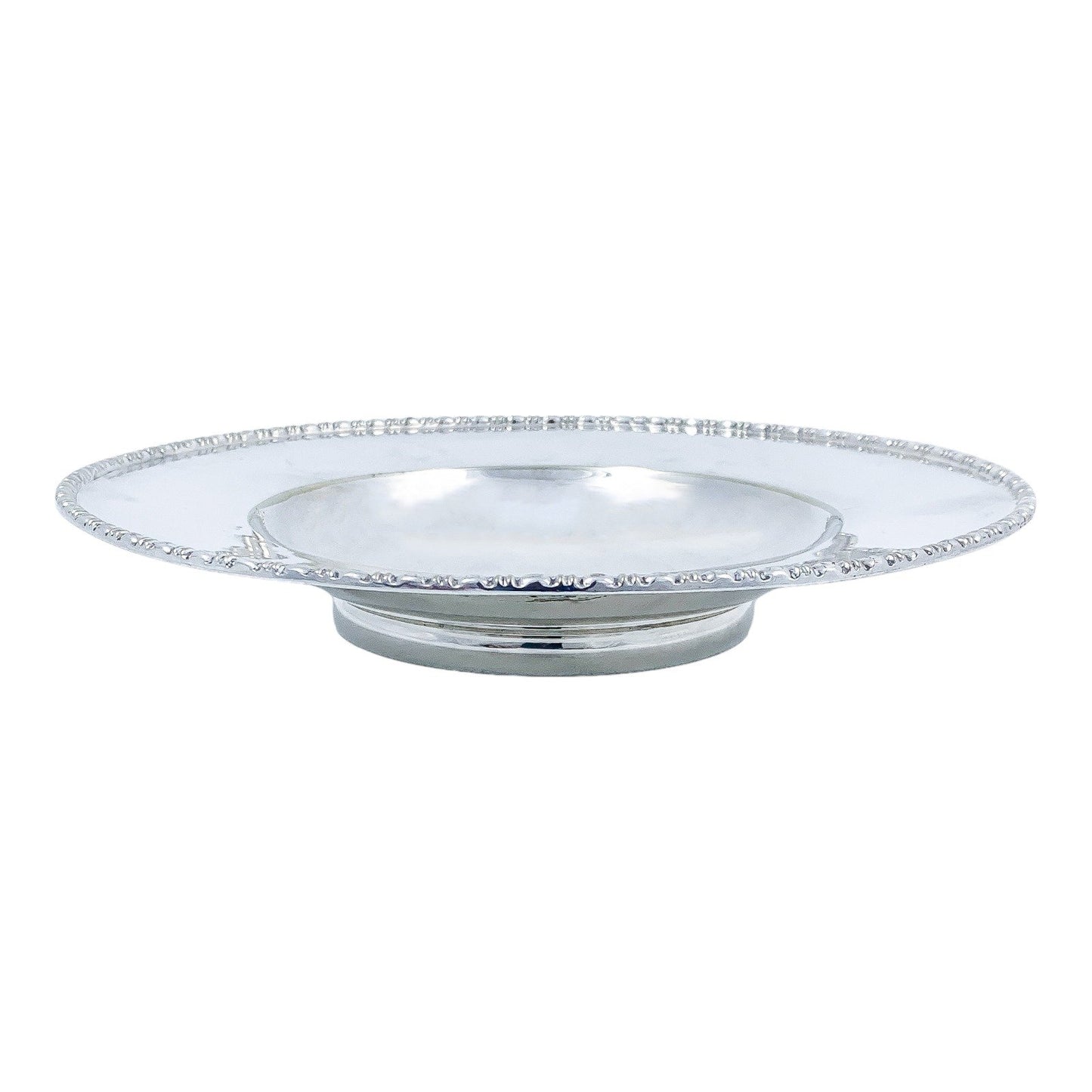 Edwardian Mappin & Webb silver plated round fruit bowl tazza centrepiece
