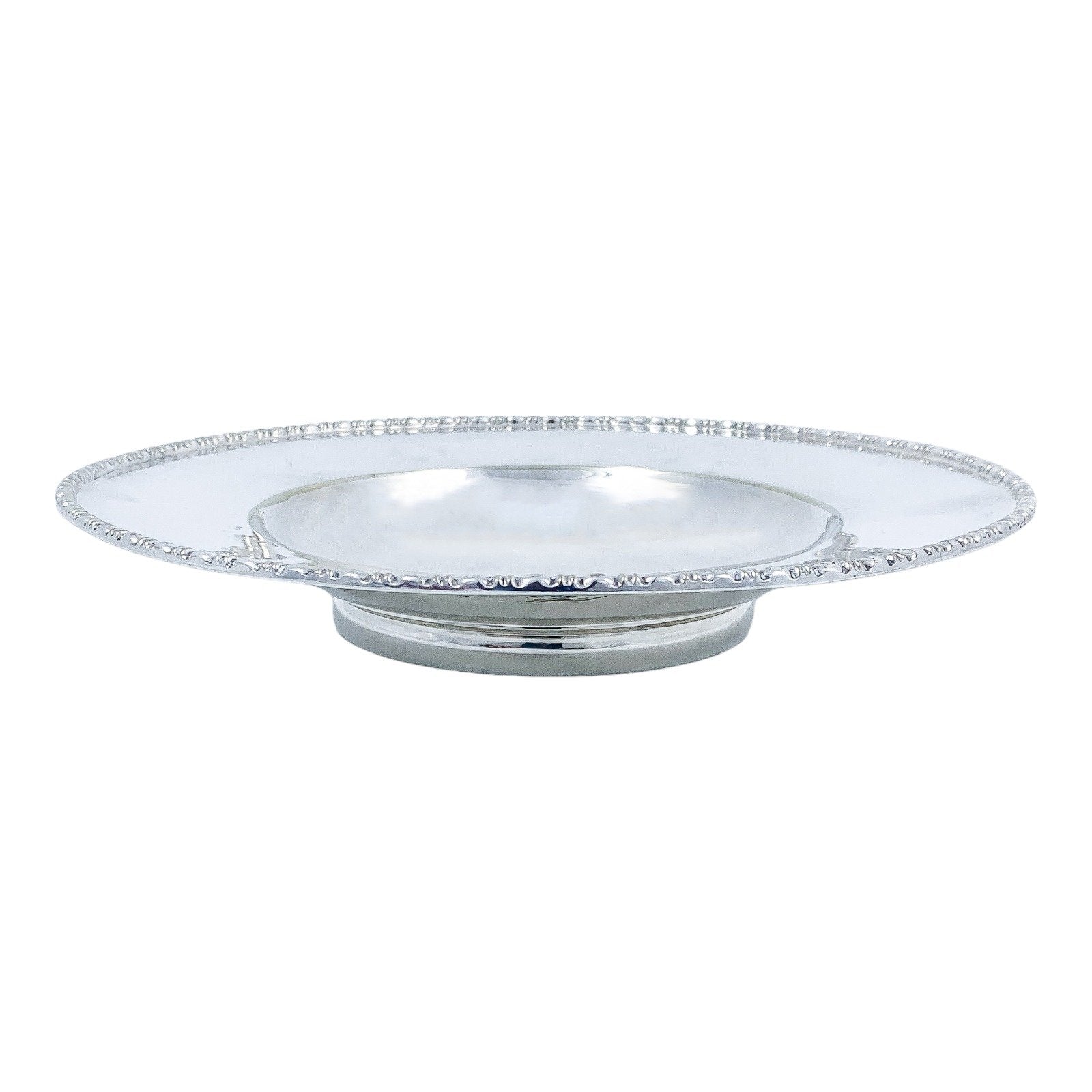 Edwardian Mappin & Webb silver plated round fruit bowl tazza centrepiece