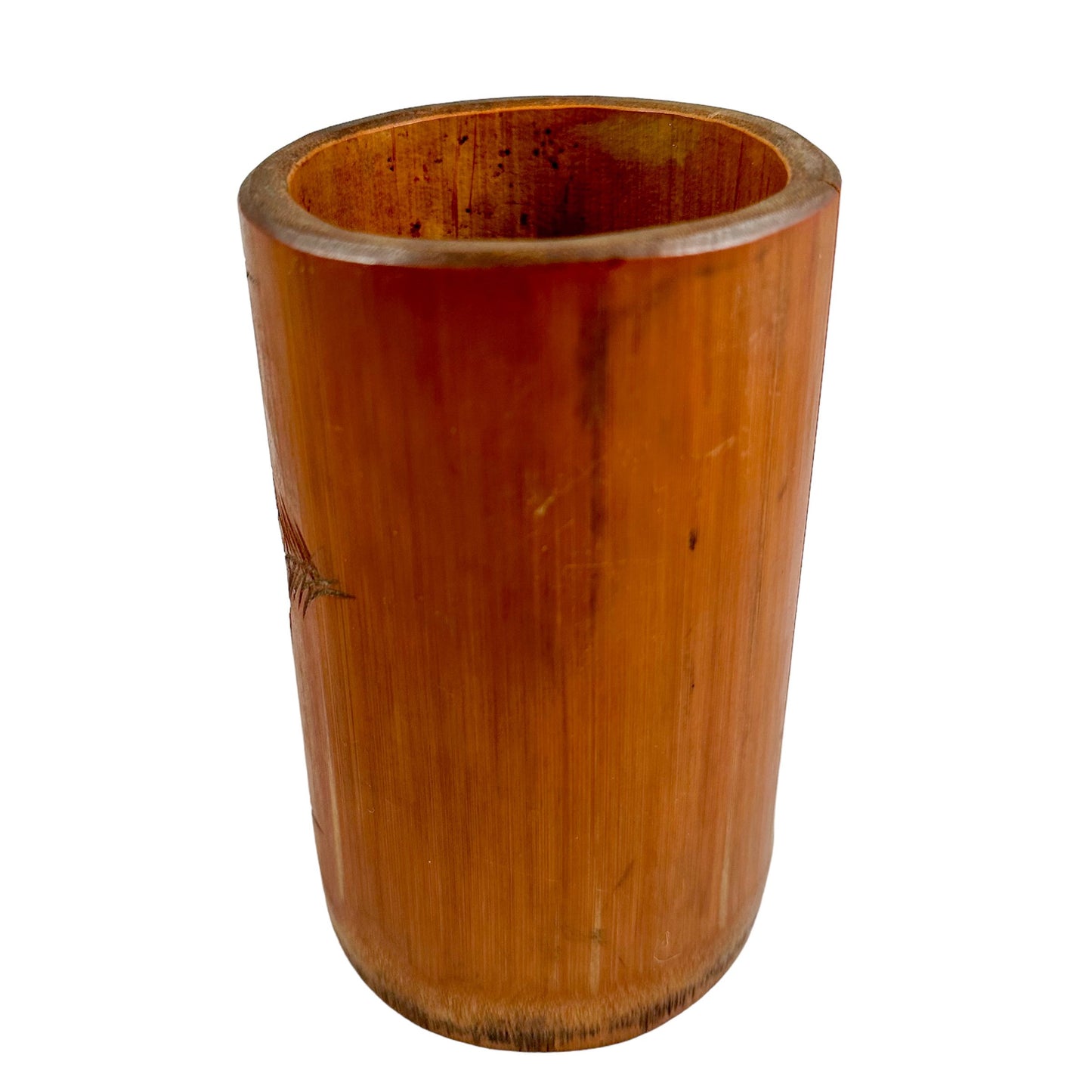 19th century Japanese Daoist cylindrical bamboo brush pot / bitong