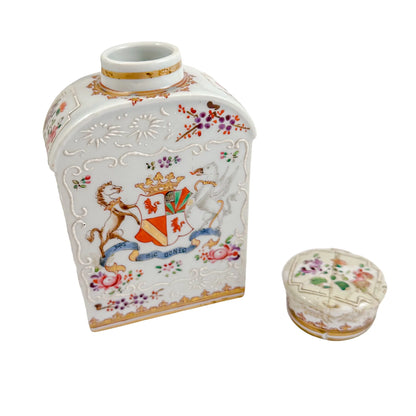 1870's Porcelain de Paris "Chinese export" Duke of Sutherland armorial tea cannister