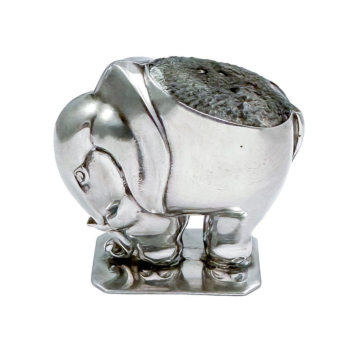 Edwardian style sterling silver elephant pin cushion