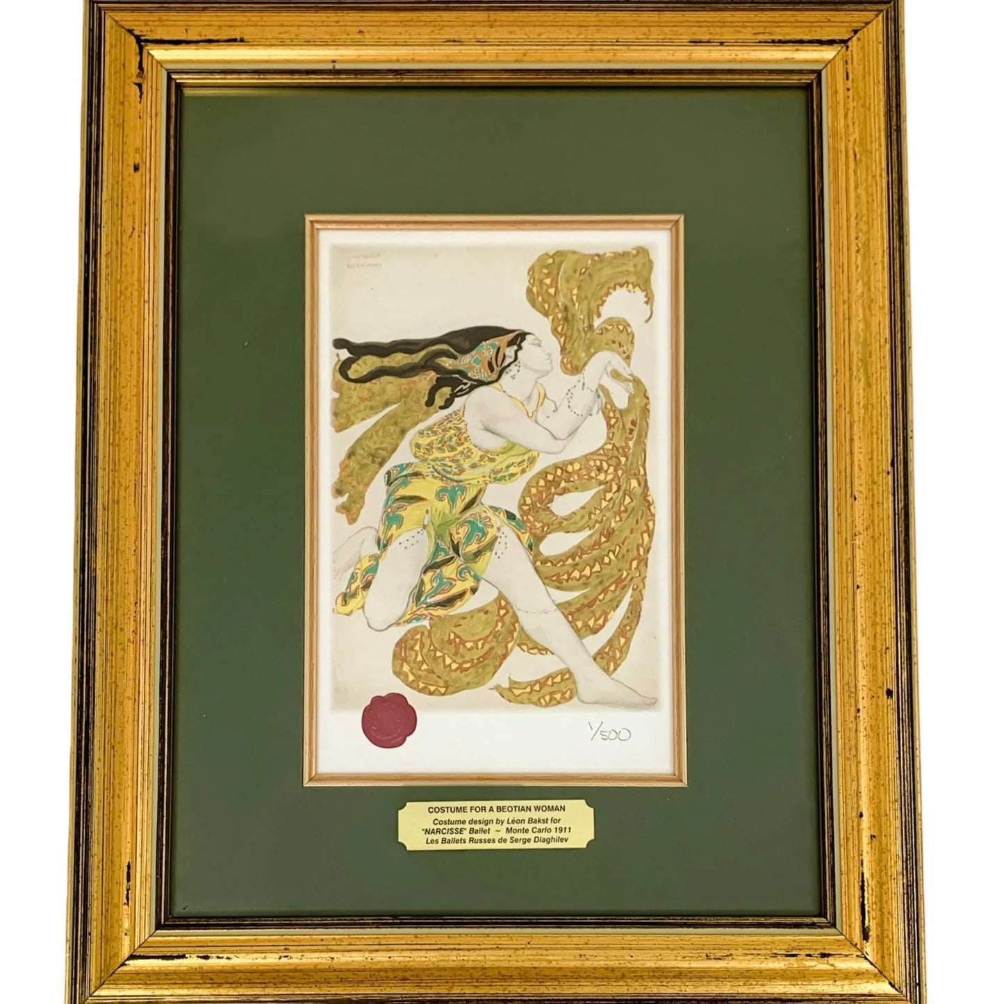 Léon Bakst 1866-1924 limited edition print Costume for Beotian woman, design for “Narcisse”, 1911 for Les Ballets Russes de Serge Diaghilev