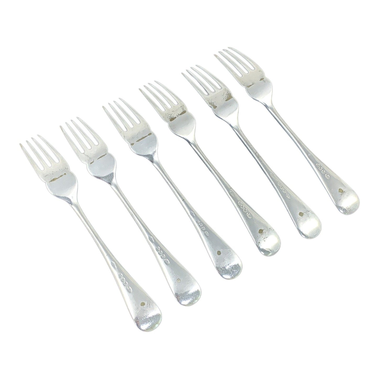 Silver plated Art Nouveau fish cutlery set for 6 people with high-relief scrolls and vacant cartouches