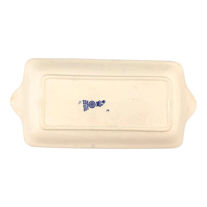 Pair of Royal Doulton serving platters, blue and white “Norfolk” windmill design, hexagonal dish
