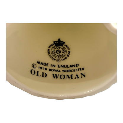 Vintage Royal Worcester porcelain candle snuffer - "Old Woman"