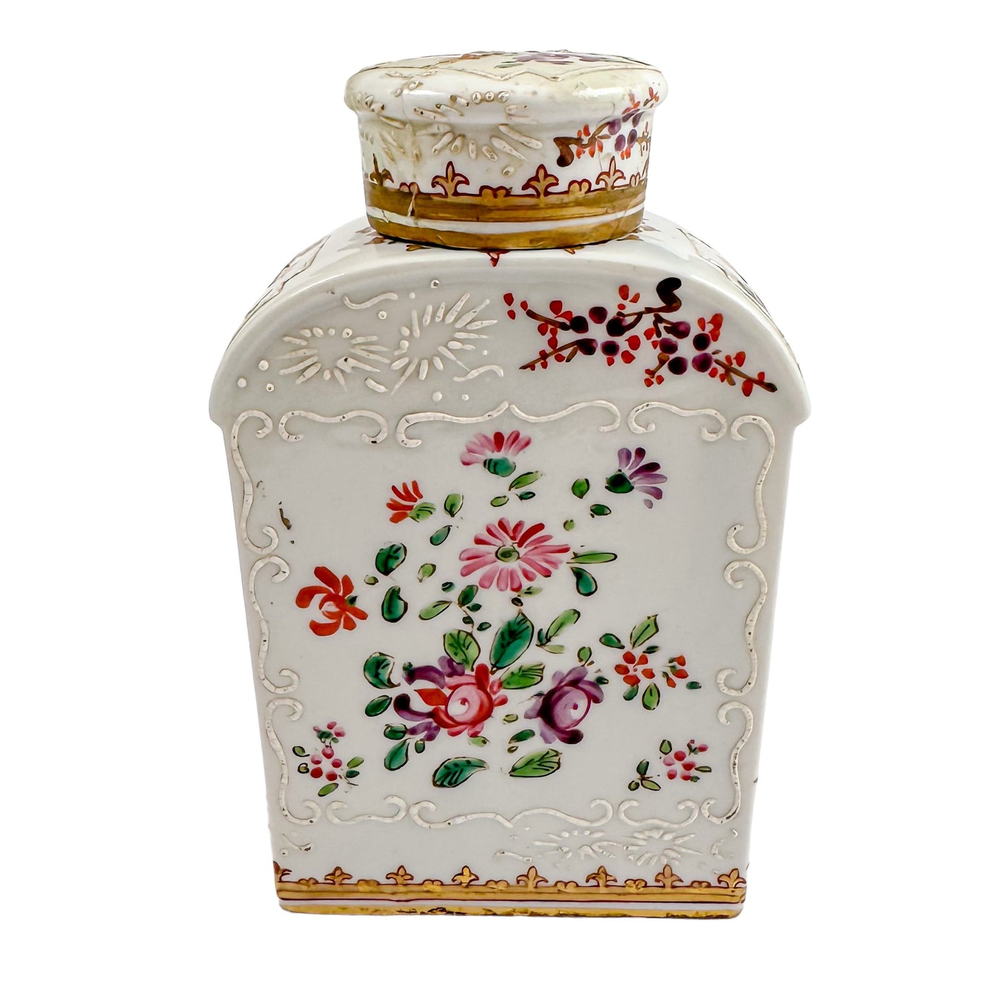 1870's Porcelain de Paris "Chinese export" Duke of Sutherland armorial tea cannister
