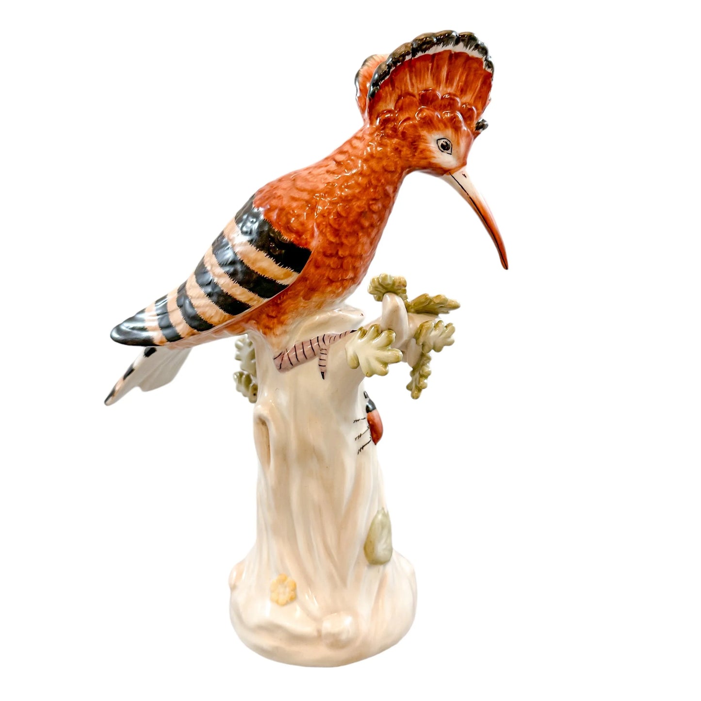 Pair of French 19th century Sèvres style porcelain Hoopoe bird figurines