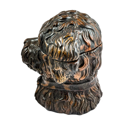 19th century Bernard Bloch Austrian figural lidded dog head tobacco jar humidor