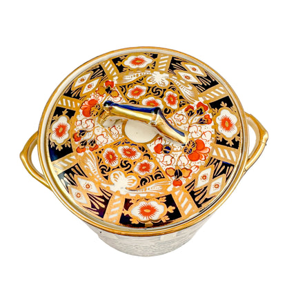Victorian Royal Crown Derby Imari two-handled large biscuit barrel