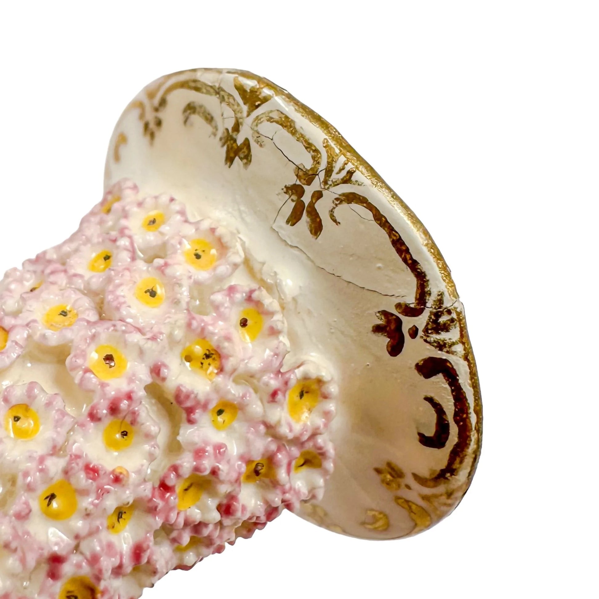 19th century Meissen single flower pink "Schneeballen" (snowball) vase