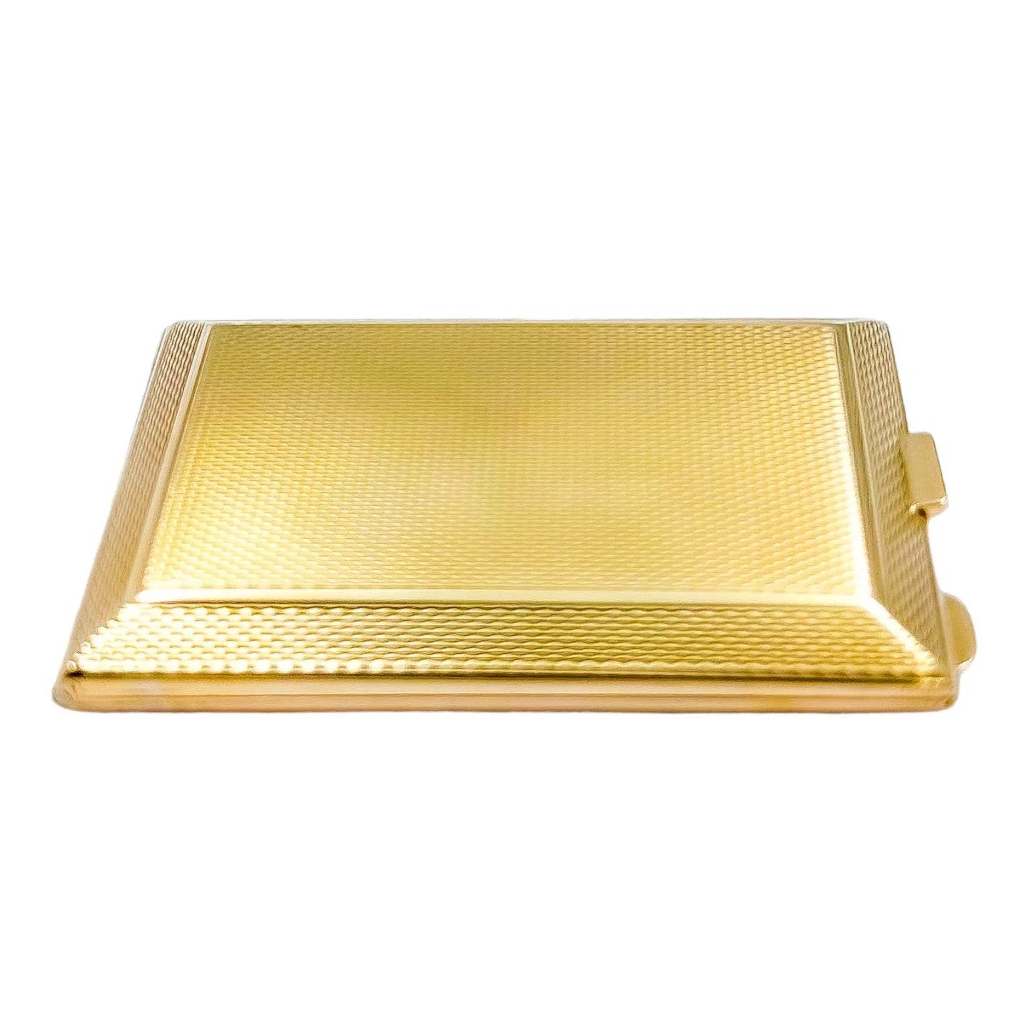 Art Deco 9ct yellow gold rectangular engine turned matchbook holder / card case