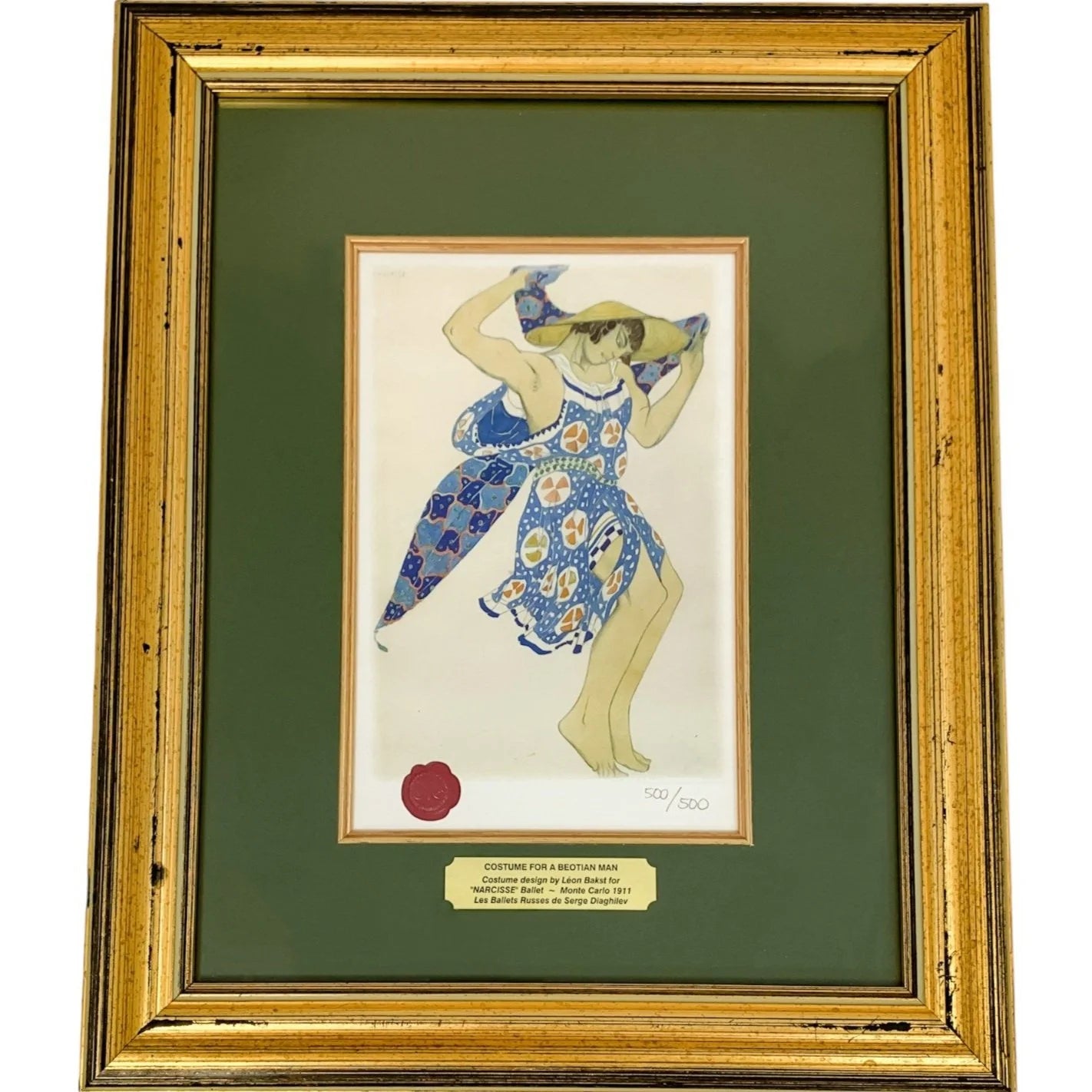 Léon Bakst 1866-1924 limited edition print Costume for Beotian man, design for “Narcisse”, 1911 for Les Ballets Russes de Serge Diaghilev