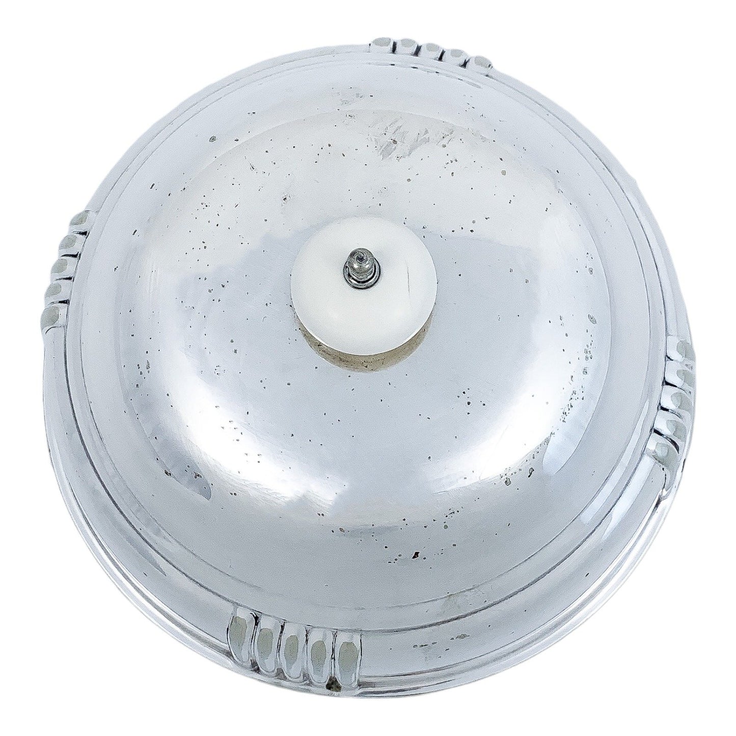 Art Deco silver plated round entrée serving tureen dish with original liner, Goldsmiths Co