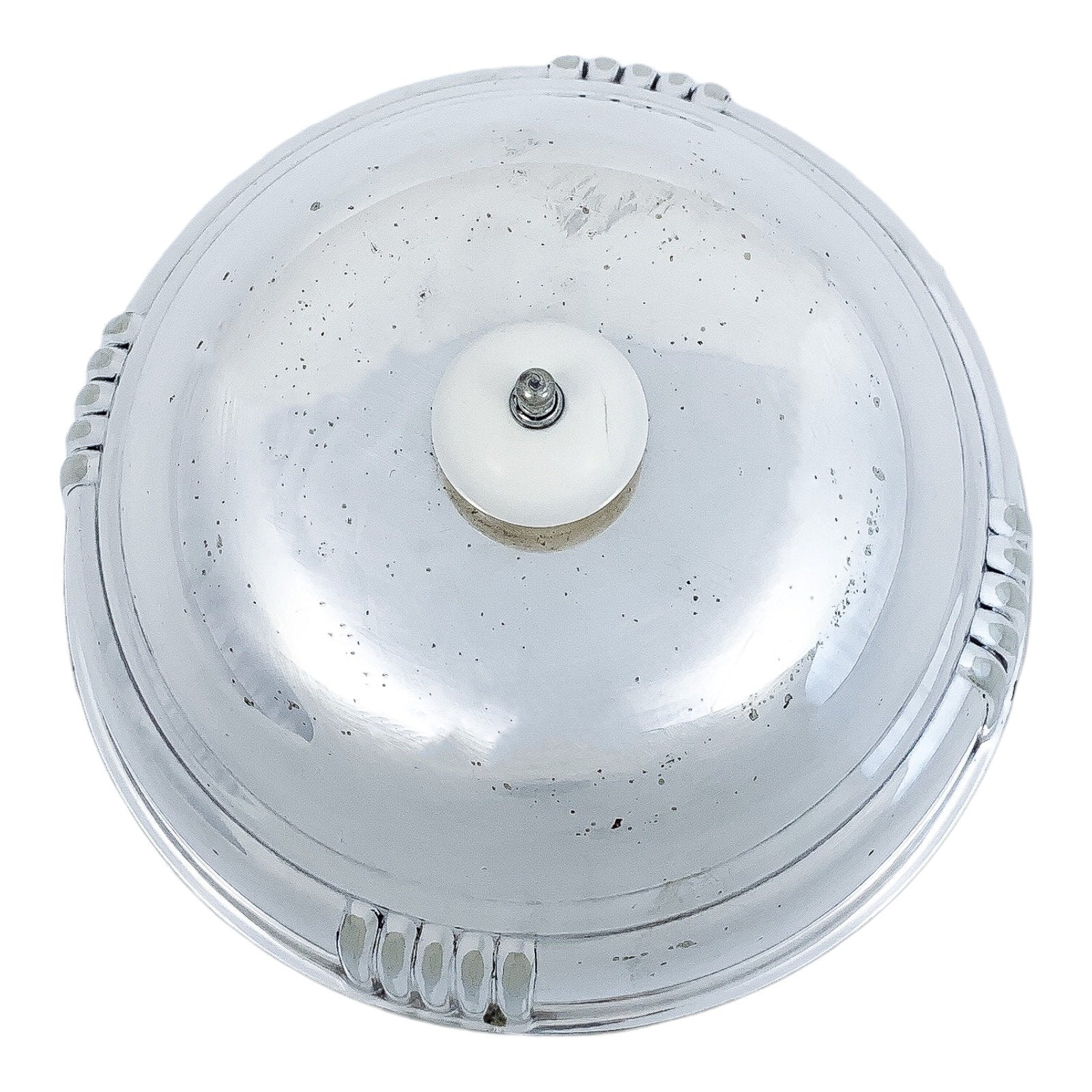 Art Deco silver plated round entrée serving tureen dish with original liner, Goldsmiths Co