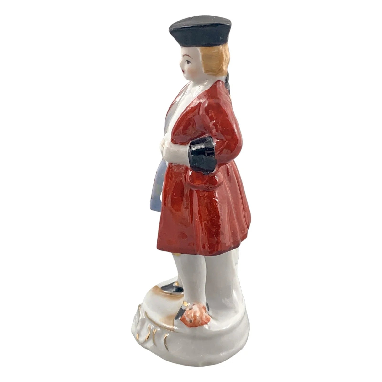 German porcelain matching figurines – Georgian gentleman and lady on gilded bases