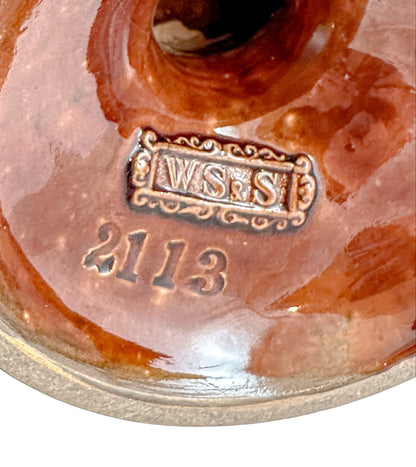Art Nouveau Wilhelm Schiller and Sons majolica pottery double handed vase