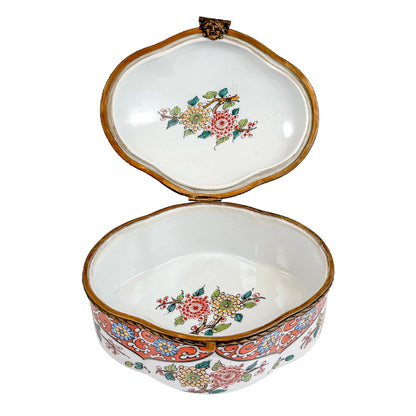 Desvres French Faience jewellery box with Roman mask closure