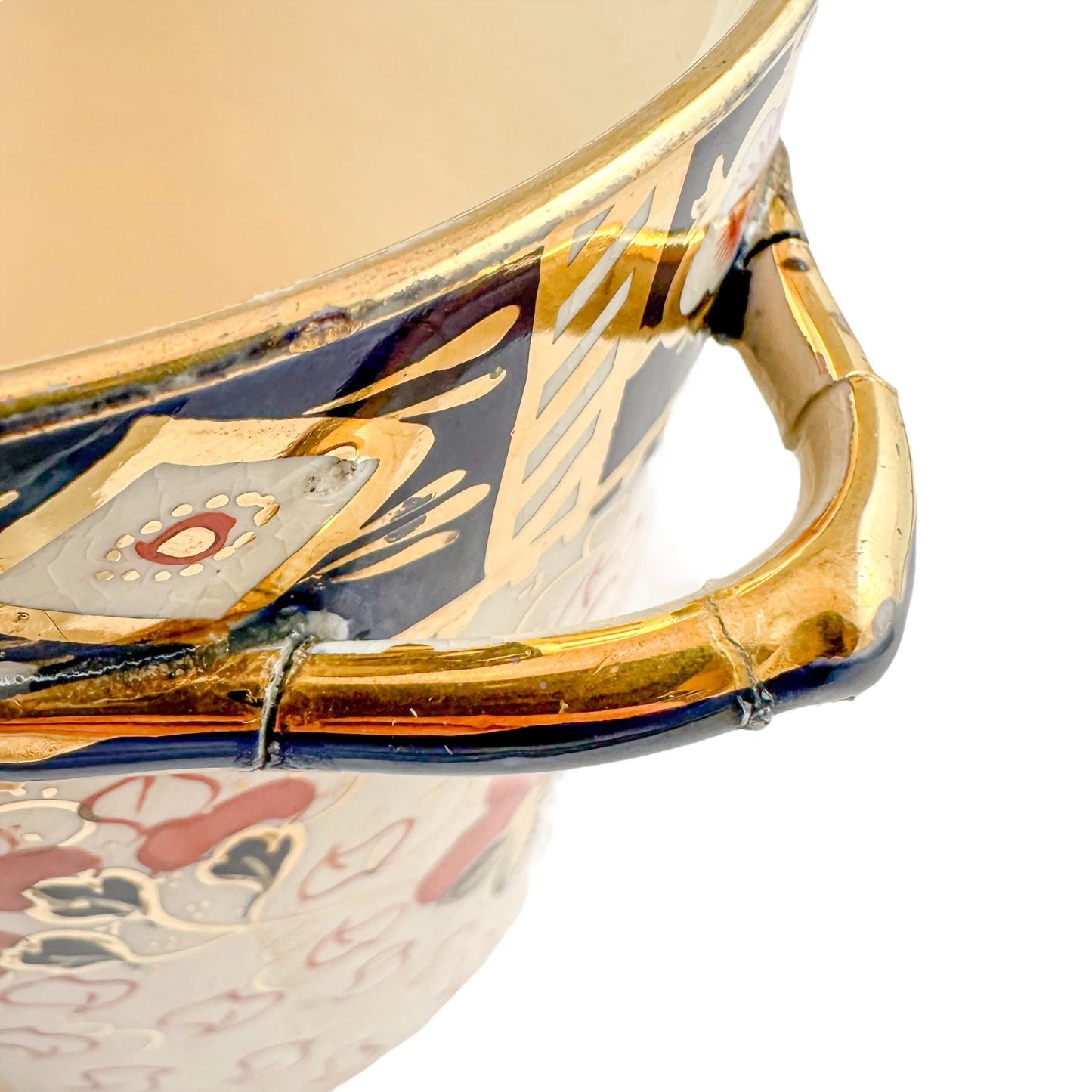 Victorian Royal Crown Derby Imari two-handled large biscuit barrel