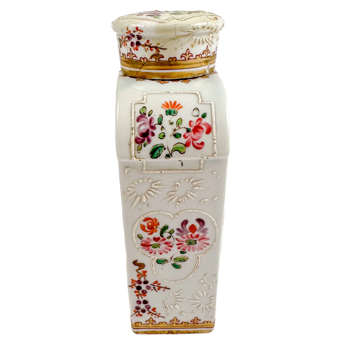 1870's Porcelain de Paris "Chinese export" Duke of Sutherland armorial tea cannister