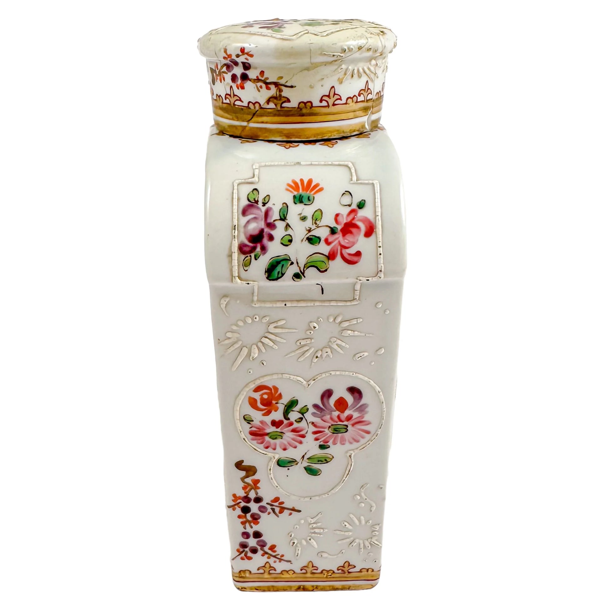 1870's Porcelain de Paris "Chinese export" Duke of Sutherland armorial tea cannister