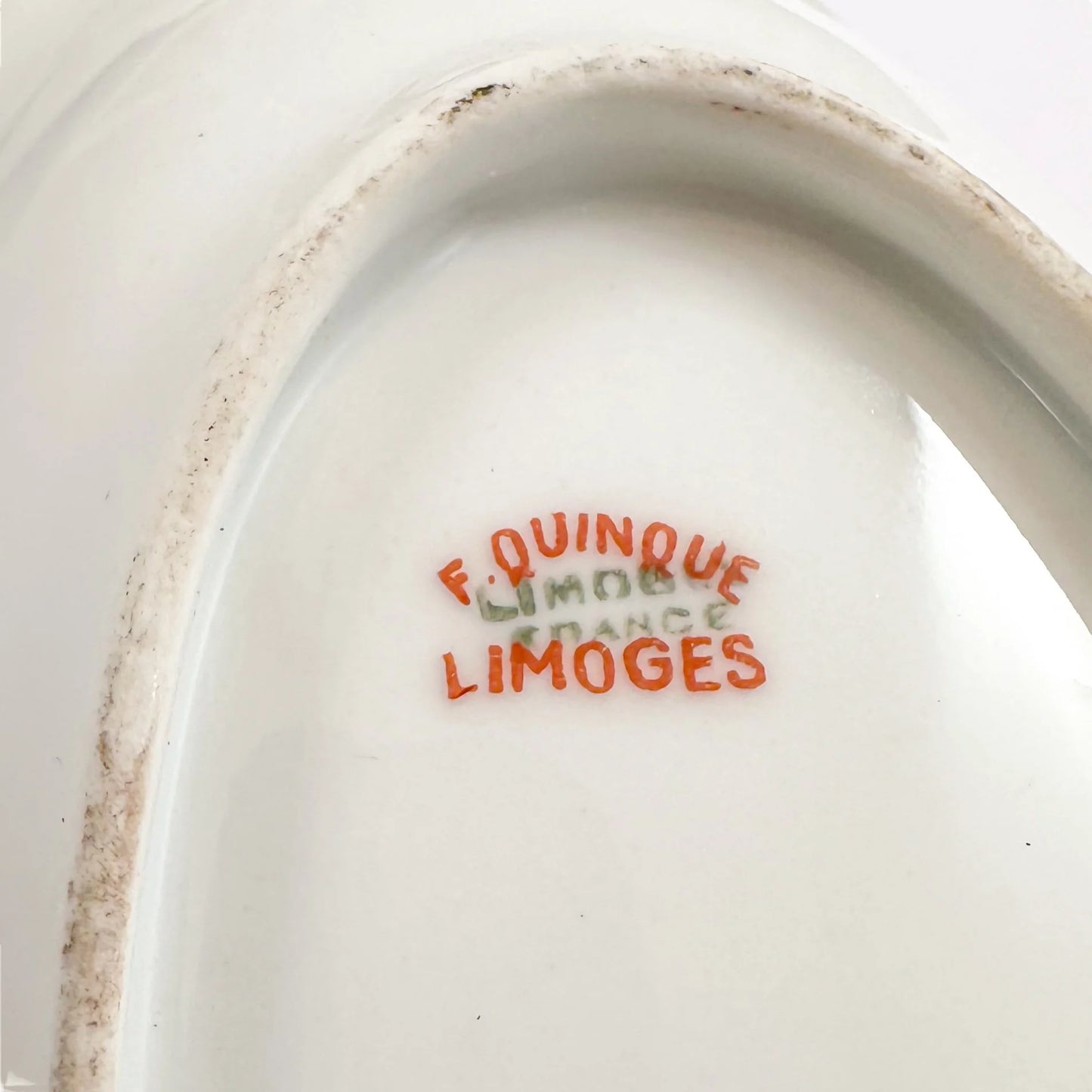 Vintage French Limoges porcelain candy dish with paradise bird motif