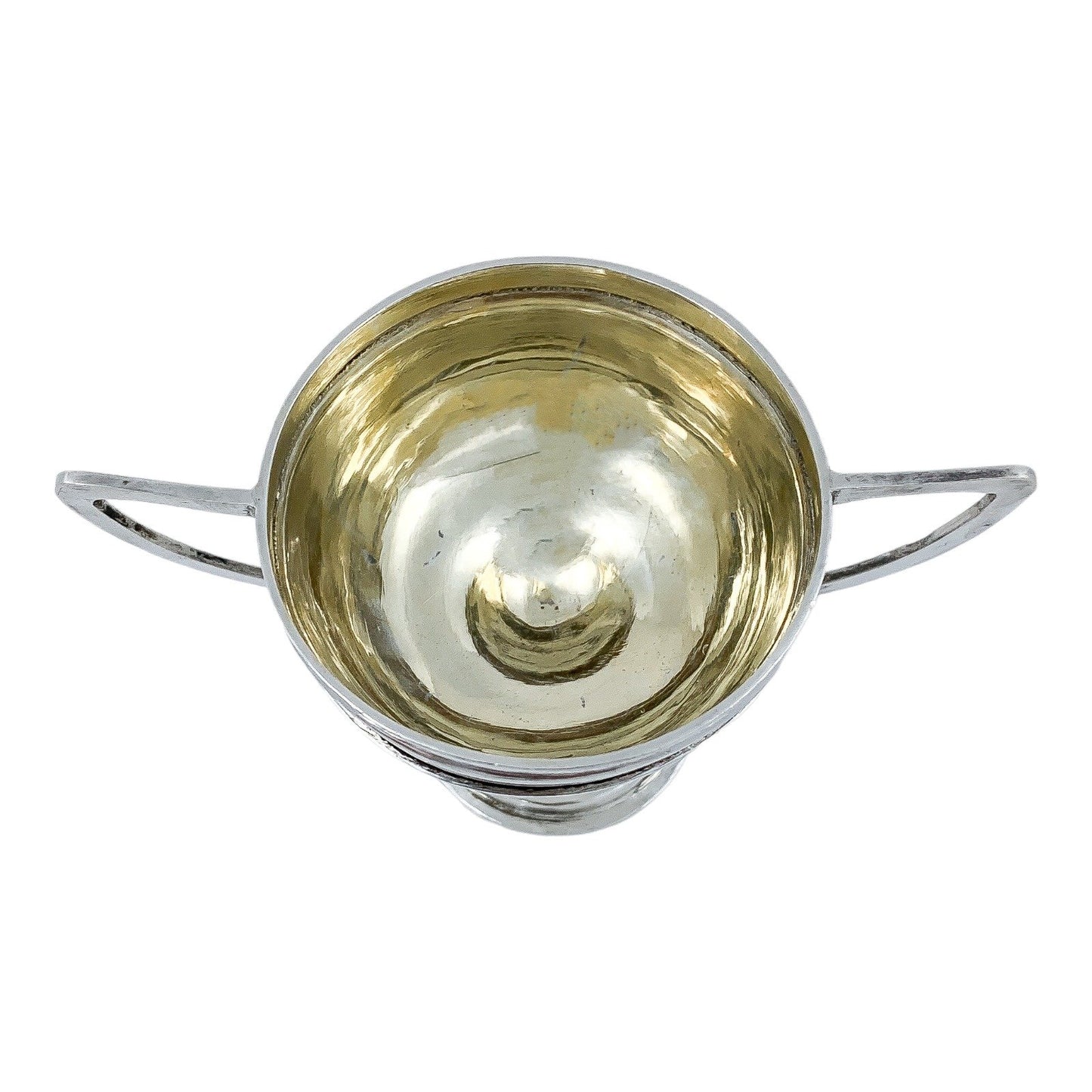 Wang Hing Chinese export gilded solid silver salt cellars / miniature trophy cups