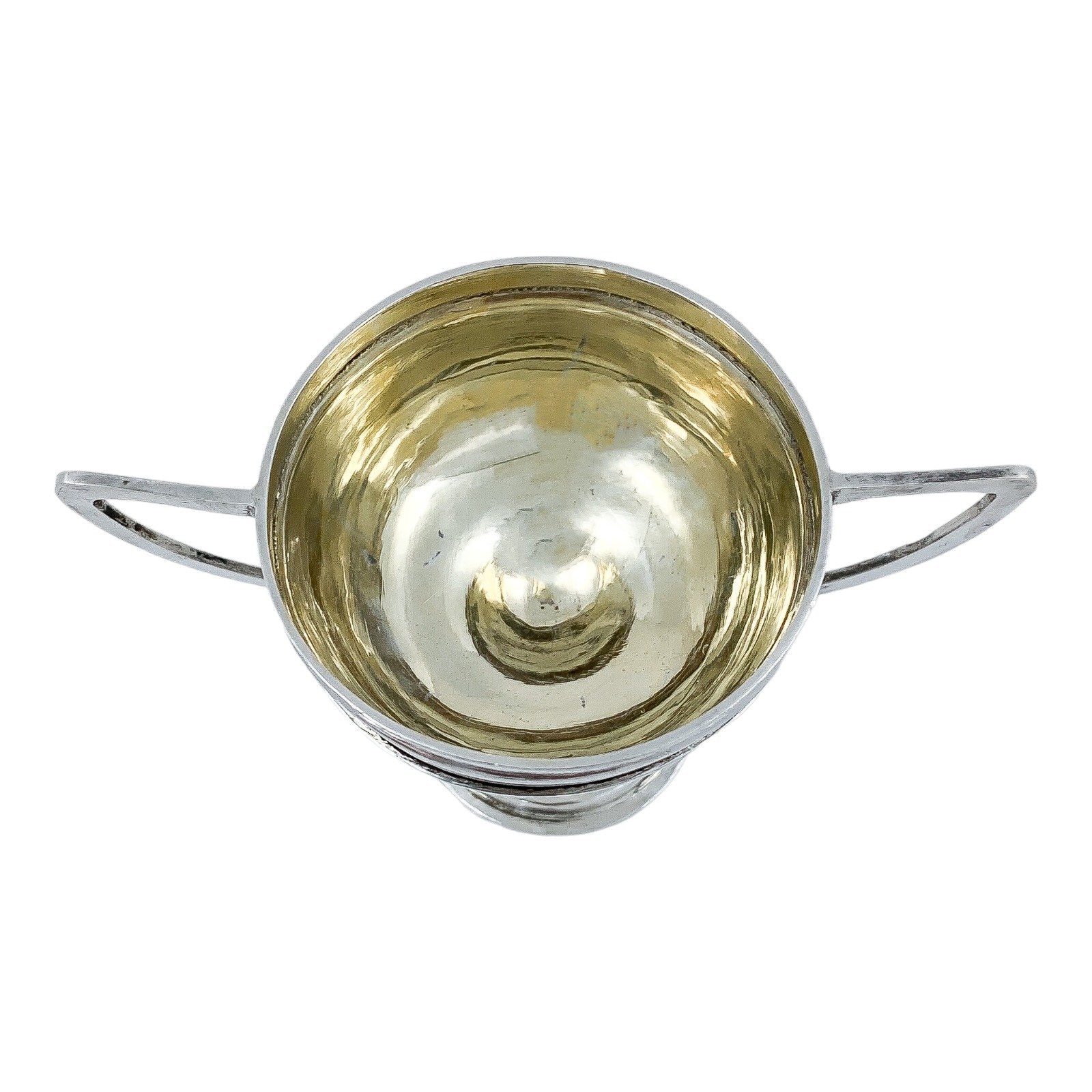 Wang Hing Chinese export gilded solid silver salt cellars / miniature trophy cups